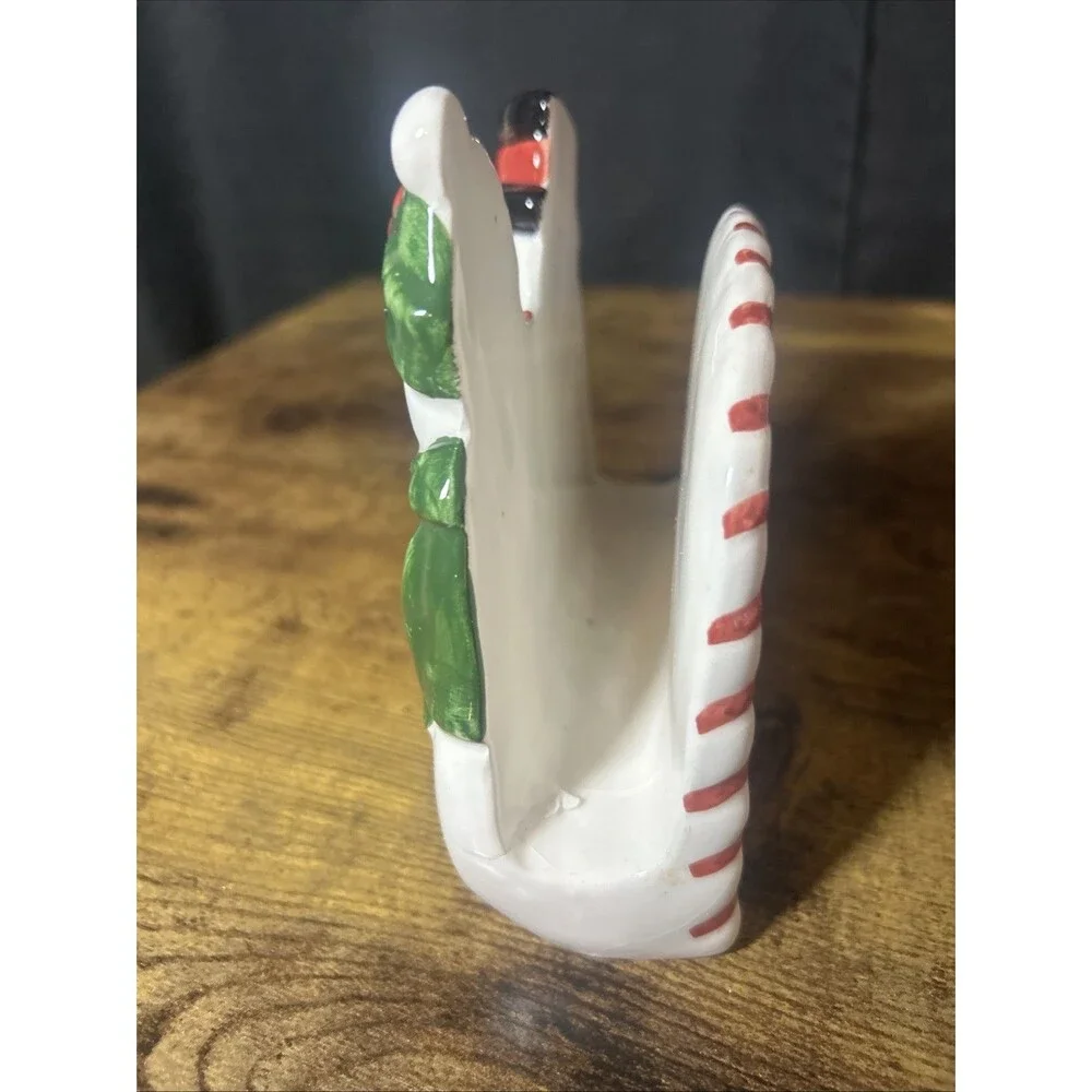 Snowfolk Napkin Holder Publix Holiday Collectible Ceramic Snowmen Red Green NIB